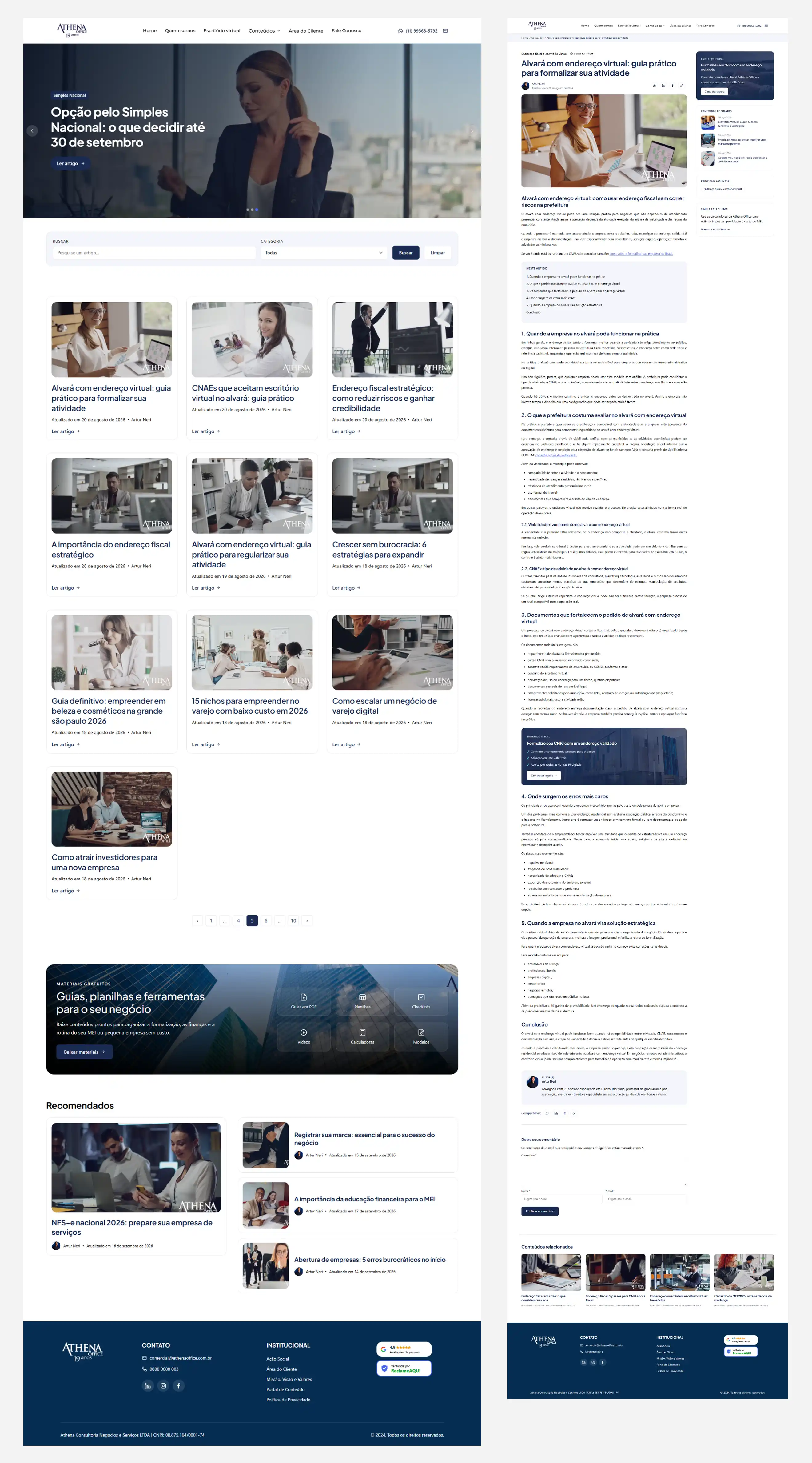 Athena Office: Blog Corporativo em WordPress