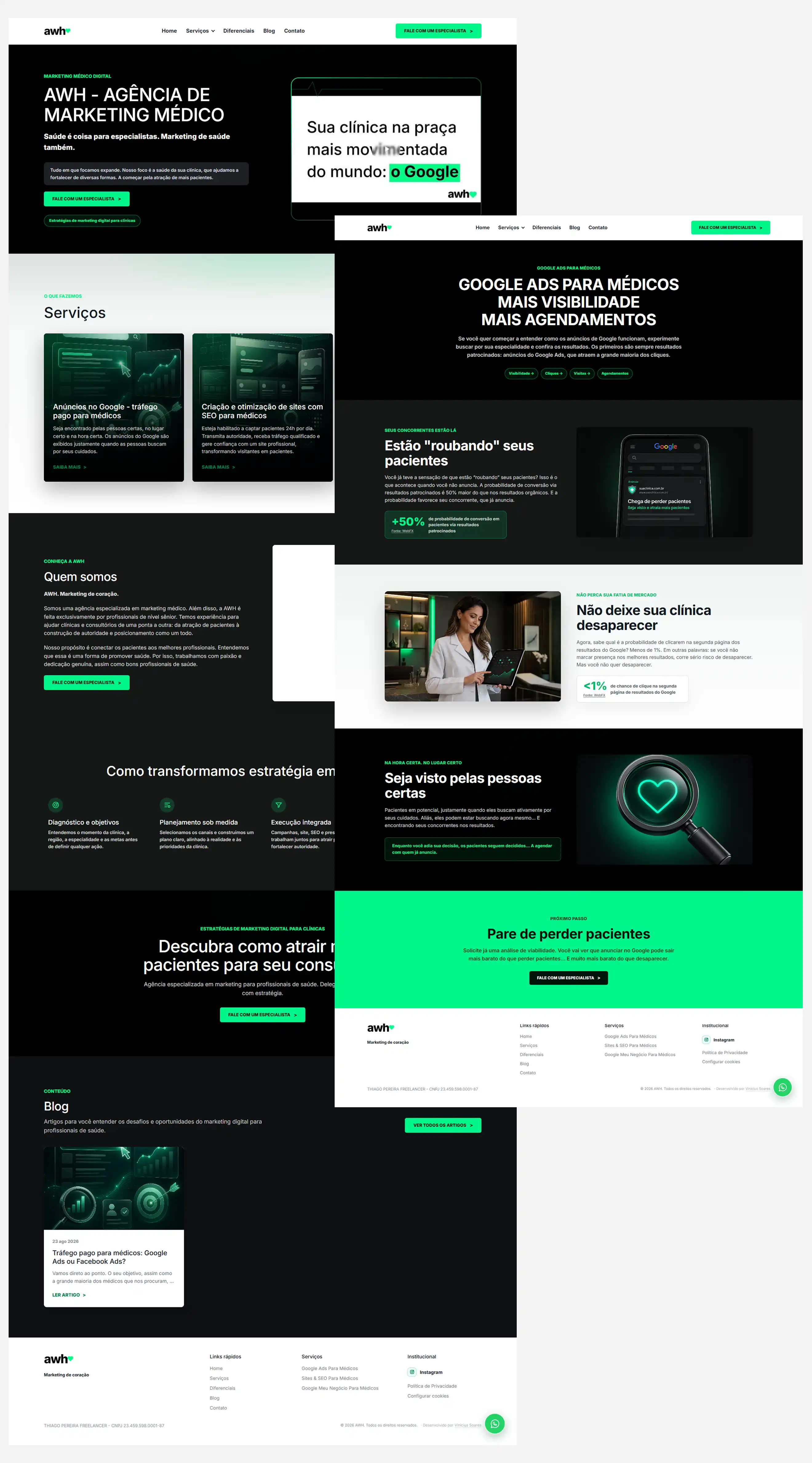 Ads With Heart: Site para Agência de Marketing Médico